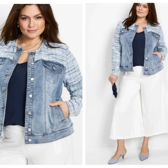 Venus Blue Jean Jacket with Vintage-Inspired Design - Picture 3 of 15